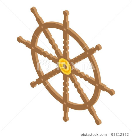 Handwheel ship wheel icon. Isometric of handwheel ship wheel vector icon for web design isolated on white background Handwheel ship wheel icon. Isometric of handwheel ship wheel vector icon for web design isolated on white background 95812522