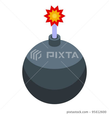 Breakthrough bomb icon. Isometric of breakthrough bomb vector icon for web design isolated on white background Breakthrough bomb icon. Isometric of breakthrough bomb vector icon for web design isolated on white background 95812600