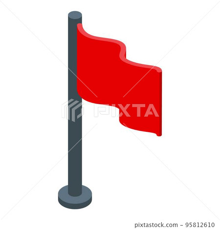 Red flag breakthrough icon. Isometric of red flag breakthrough vector icon for web design isolated on white background 95812610