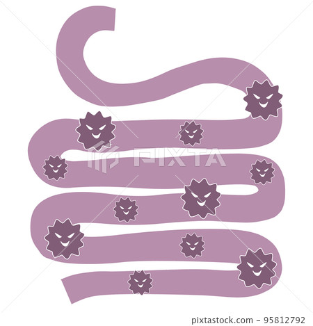 充滿壞細菌的小腸插圖 充滿壞細菌的小腸插圖 95812792