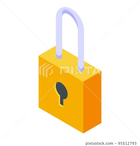 Audit padlock icon. Isometric of audit padlock vector icon for web design isolated on white background 95812793