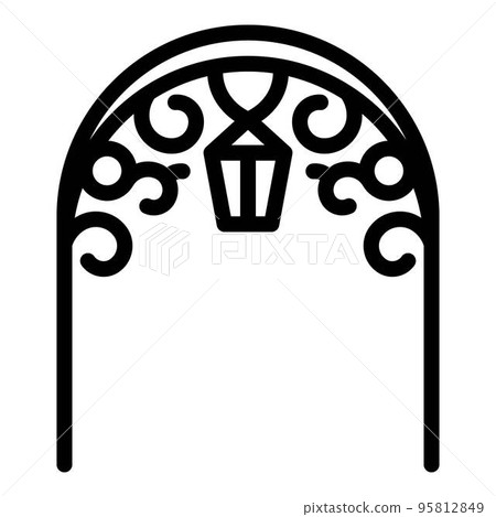 Blacksmith metal park arch icon. Outline blacksmith metal park arch vector icon for web design isolated on white background 95812849