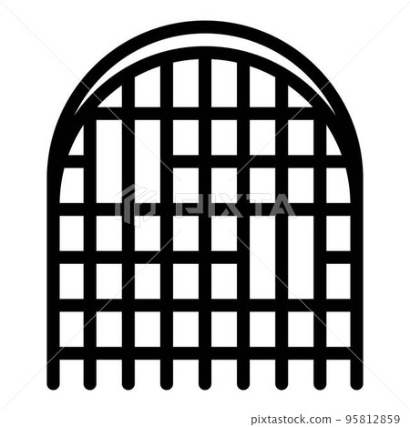 Blacksmith castle gate icon. Outline blacksmith castle gate vector icon for web design isolated on white background Blacksmith castle gate icon. Outline blacksmith castle gate vector icon for web design isolated on white background 95812859