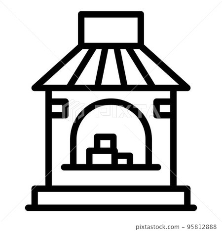 Blacksmith oven icon. Outline blacksmith oven vector icon for web design isolated on white background Blacksmith oven icon. Outline blacksmith oven vector icon for web design isolated on white background 95812888