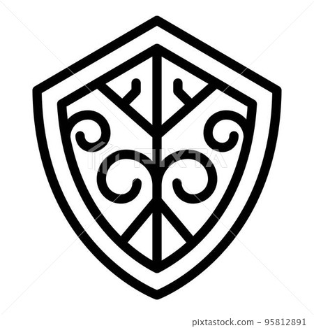 Blacksmith shield icon. Outline blacksmith shield vector icon for web design isolated on white background Blacksmith shield icon. Outline blacksmith shield vector icon for web design isolated on white background 95812891