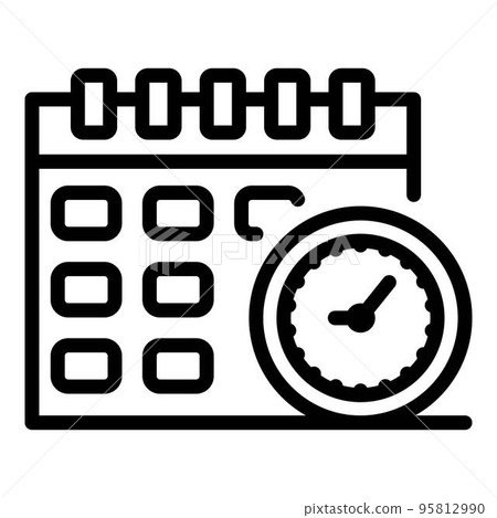 Operating system update calendar icon. Outline operating system update calendar vector icon for web design isolated on white background Operating system update calendar icon. Outline operating system update calendar vector icon for web design isolated on white background 95812990