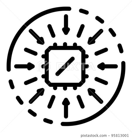 Operating system processor icon. Outline operating system processor vector icon for web design isolated on white background 95813001