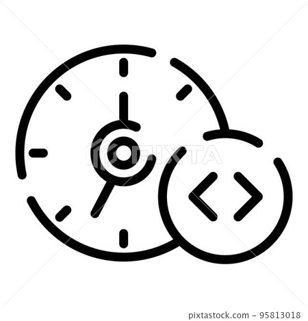 Clock operating system icon. Outline clock operating system vector icon for web design isolated on white background 95813018