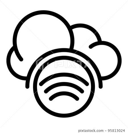 Digital cloud remote access icon. Outline digital cloud remote access vector icon for web design isolated on white background Digital cloud remote access icon. Outline digital cloud remote access vector icon for web design isolated on white background 95813024