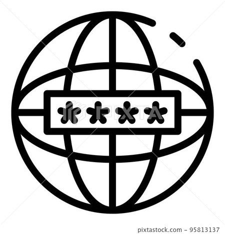 Global internet authentication icon. Outline global internet authentication vector icon for web design isolated on white background Global internet authentication icon. Outline global internet authentication vector icon for web design isolated on white background 95813137
