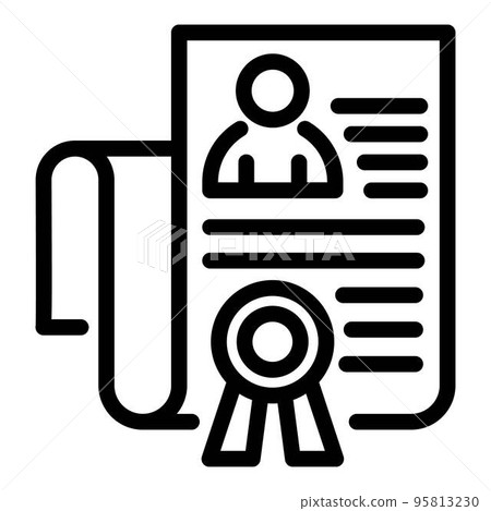 Diploma personal information icon. Outline diploma personal information vector icon for web design isolated on white background 95813230