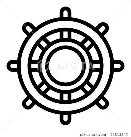 Wooden ship wheel icon. Outline wooden ship wheel vector icon for web design isolated on white background Wooden ship wheel icon. Outline wooden ship wheel vector icon for web design isolated on white background 95813245