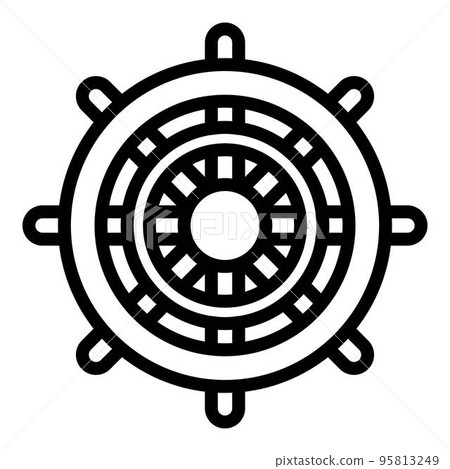 Maritime ship wheel icon. Outline maritime ship wheel vector icon for web design isolated on white background 95813249