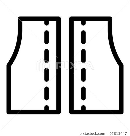 Textile parts measurement icon. Outline textile parts measurement vector icon for web design isolated on white background 95813447