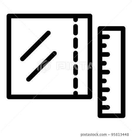 Textile measurement icon. Outline textile measurement vector icon for web design isolated on white background 95813448