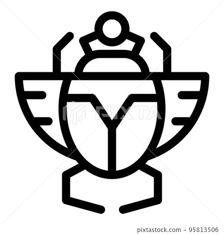 Scarab beetle insect icon. Outline scarab beetle insect vector icon for web design isolated on white background 95813506