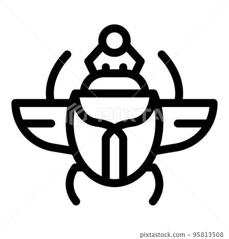 Scarab beetle africa icon. Outline scarab beetle africa vector icon for web design isolated on white background Scarab beetle africa icon. Outline scarab beetle africa vector icon for web design isolated on white background 95813508