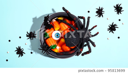 Halloween decorations with witch cauldron Halloween decorations with witch cauldron 95813699