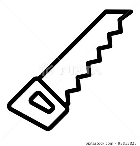 Hand saw icon. Outline hand saw vector icon for web design isolated on white background 95813823