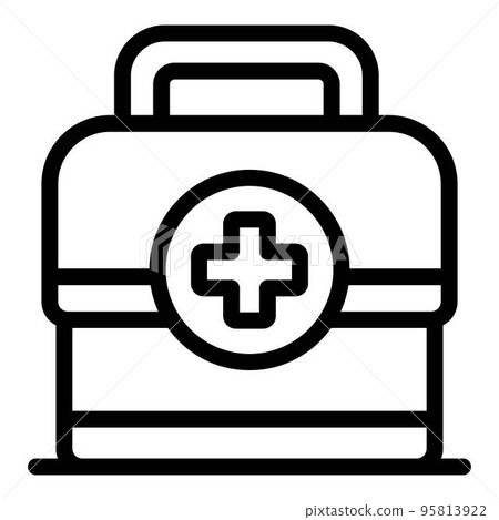 Sport doctor first aid kit icon. Outline sport doctor first aid kit vector icon for web design isolated on white background Sport doctor first aid kit icon. Outline sport doctor first aid kit vector icon for web design isolated on white background 95813922