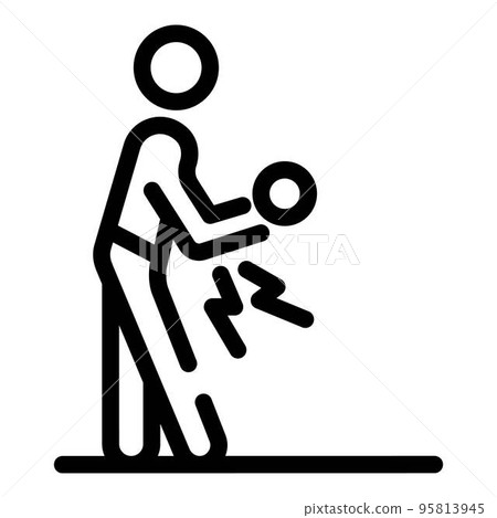 Knee sport injury icon. Outline knee sport injury vector icon for web design isolated on white background 95813945