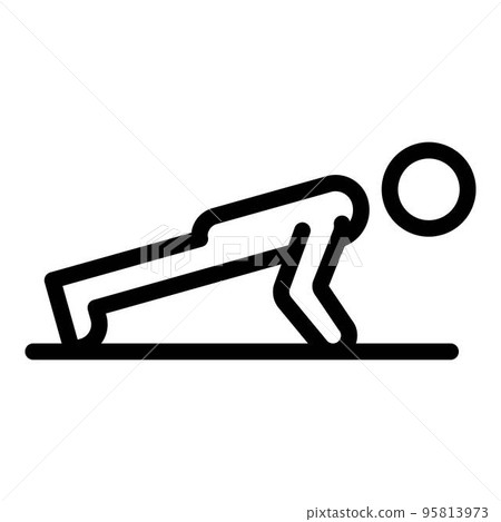 Morning senior push up icon. Outline morning senior push up vector icon for web design isolated on white background 95813973