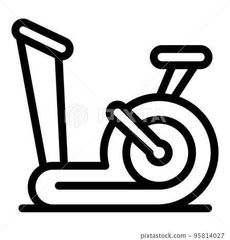 Workout exercise bike icon. Outline workout exercise bike vector icon for web design isolated on white background Workout exercise bike icon. Outline workout exercise bike vector icon for web design isolated on white background 95814027