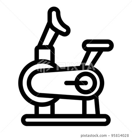 Stationary exercise bike icon. Outline stationary exercise bike vector icon for web design isolated on white background Stationary exercise bike icon. Outline stationary exercise bike vector icon for web design isolated on white background 95814028