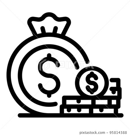 Trader coin stack icon. Outline trader coin stack vector icon for web design isolated on white background 95814388