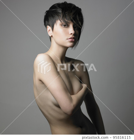 beautiful stylish girl with trendy modern hairstyle beautiful stylish girl with trendy modern hairstyle 95816115