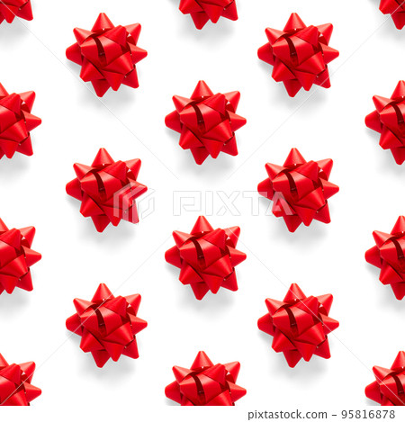 Seamless regular creative Christmas pattern with New Year decorations. xmas Modern Seamless pattern made from christmas decorations. white background 95816878