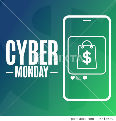 Cyber Monday. Holiday concept. Template for background, banner, card, poster with text inscription Cyber Monday. Holiday concept. Template for background, banner, card, poster with text inscription 95817629