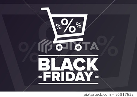 Black Friday. Holiday concept. Template for background, banner, card, poster with text inscription 95817632