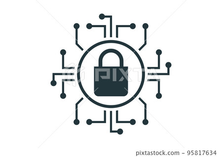 Computer Security icon. Flat style element for graphic design. Vector EPS10 illustration. 95817634