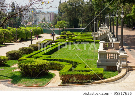 ornamental garden of the Independence Park and Ipiranga Museum in Sao Paulo, Brazil ornamental garden of the Independence Park and Ipiranga Museum in Sao Paulo, Brazil 95817656