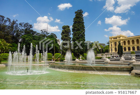 Sao Paulo, Brazil: water fountains in the Park of Independence and Ipiranga Museum garden 95817667