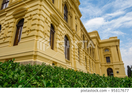 Sao Paulo, Brazil: facade of historic palace of Ipiranga Museum at Independence Park 95817677