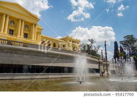 Sao Paulo, Brazil: facade and fountain of historic palace of Ipiranga Museum at Independence Park Sao Paulo, Brazil: facade and fountain of historic palace of Ipiranga Museum at Independence Park 95817700