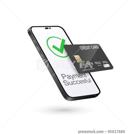 Vector 3d Realistic Smartphone, Credit Card, Wi-Fi Successful Payment. Concept of Payment for Purchases by Card, Online Shopping. Design Template, Bank POS Terminal, Mockup. Processing NFC Device Vector 3d Realistic Smartphone, Credit Card, Wi-Fi Successful Payment. Concept of Payment for Purchases by Card, Online Shopping. Design Template, Bank POS Terminal, Mockup. Processing NFC Device 95817880