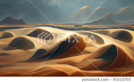 Desert with dry soil 95818703