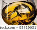 Glass of whisky on the rocks 95819031