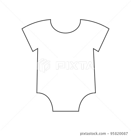 Baby bodysuit icon. Boy or girl underwear. Printable design element for gender reveal, baby shower, welcome newborn party, invitation card or banner Baby bodysuit icon. Boy or girl underwear. Printable design element for gender reveal, baby shower, welcome newborn party, invitation card or banner 95820087