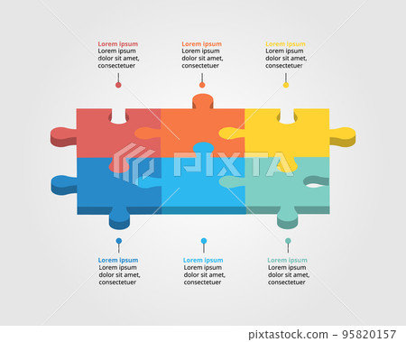 jigsaw graph chart template for infographic for presentation for 6 element jigsaw graph chart template for infographic for presentation for 6 element 95820157