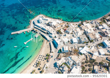 Aerial view of Pollonia town. Milos island, Greece Aerial view of Pollonia town. Milos island, Greece 95820301