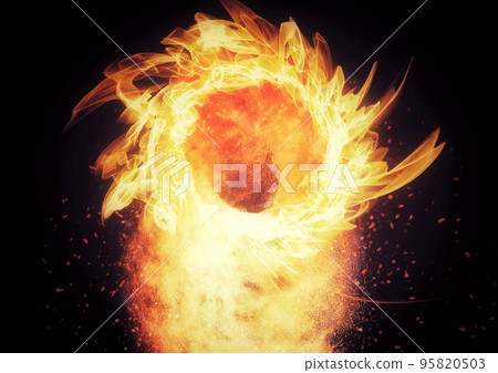 火球的 3d 插圖 95820503
