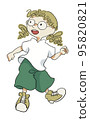 Child girl energetic glasses dance 95820821