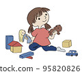Girls playing with toys 95820826