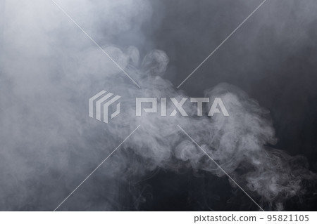 Dense Fluffy Puffs of White Smoke and Fog on black Background, Abstract Smoke Clouds, Movement Blurred out of focus. Smoking blows from machine dry ice fly fluttering in Air, effect texture Dense Fluffy Puffs of White Smoke and Fog on black Background, Abstract Smoke Clouds, Movement Blurred out of focus. Smoking blows from machine dry ice fly fluttering in Air, effect texture 95821105