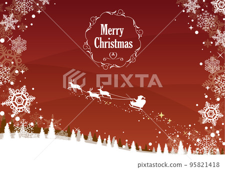 Christmas background material_snowflakes and Santa Claus 95821418