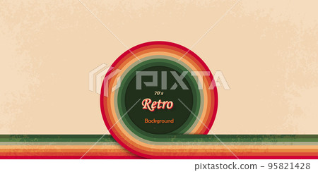 Abstract background retro style with colorful circle stripes lines  95821428